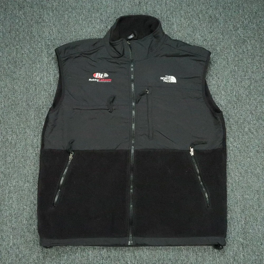The North Face Vest Mens Large Black Full Zip Pockets Hiking Bobby Labonte